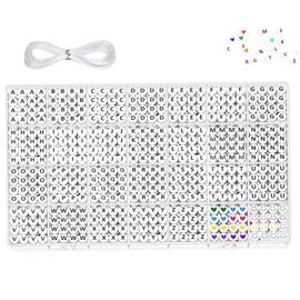 Letter Beads Kit, 1400pcs Alphabet Beads, DIY Bracelets Letter for Jewelry Making Kit with Number Heart Friendship Bracelet with Case