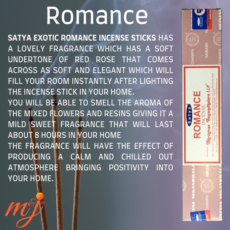 Original Satya Nag Champa Romance Incense Sticks | with M&J