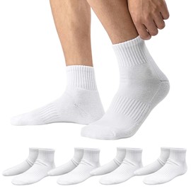 PUICK Socks, Men's, Women's, 9.1 - 9.8 inches (23 - 25 cm), 9.8 - 10.6 inches (25 - 27 cm), Foot Support Included, Middle Length, White Socks, Black, White, Black, Short Length, For Business School