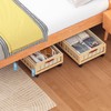 efluky 2-Pack Bamboo Under Bed Storage Containers with Wheels, Under