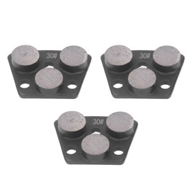 3Pcs Diamond Grinding Shoes Trapezoid Concrete Floor Cutting 3 Cylinder Teeth Grinder Coating Disc Shoe Black Grit 30