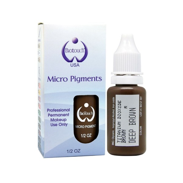 BioTouch Permanent Makeup Pigment Color DEEP BROWN Cosmetic Tattoo ink 15ml