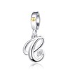 KunBead Jewelry Children's Initial Necklace Letter C Pendant Mother Daughter