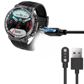 Blueshaweu Charging Cable Compatible with IOWODO Smartwatch Women Men 1.39 Inch W50, Cable Charger Charging Station for Blackview W50 / IOWODO W50 Smartwatch (Black)