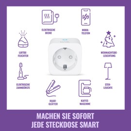 WiZ WiFi Smart Plug, Type F, 230 V, 50 Hz, Easy Setup, Matter Certified, Intelligent Control, Voice Commands, Compatible with Alexa, Google Home and Apple Home, without Power Meter, Pack of 1