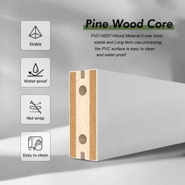 Fredbeck 30in x 84in White Glass Barn Door with 5.5FT 66inch Sliding Door Hardware Kit Included & Handle,PVC Surface,Need to Assembly,Water-Proof，Fit 26in-28in Opening