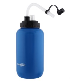 Pro Impact Squeezable Water Bottle Bendable Long Straw Spray cap - LDPE BPA Free Plastic - Hydration Baseball Hockey Gym MMA Yoga Boxing Cycling Softball Football Lacrosse (35.5 Oz.) (Blue)