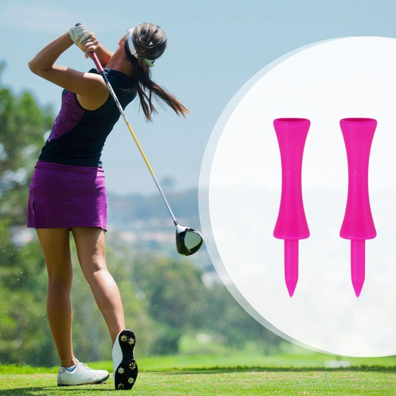 LWMLWM Pack of 100 Pink Golf Tees, 57 mm Plastic