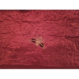 Merlot Faux Silk embroidered Fuzzy Bee Decorator fabric 57 wide x 10 Yds SBY