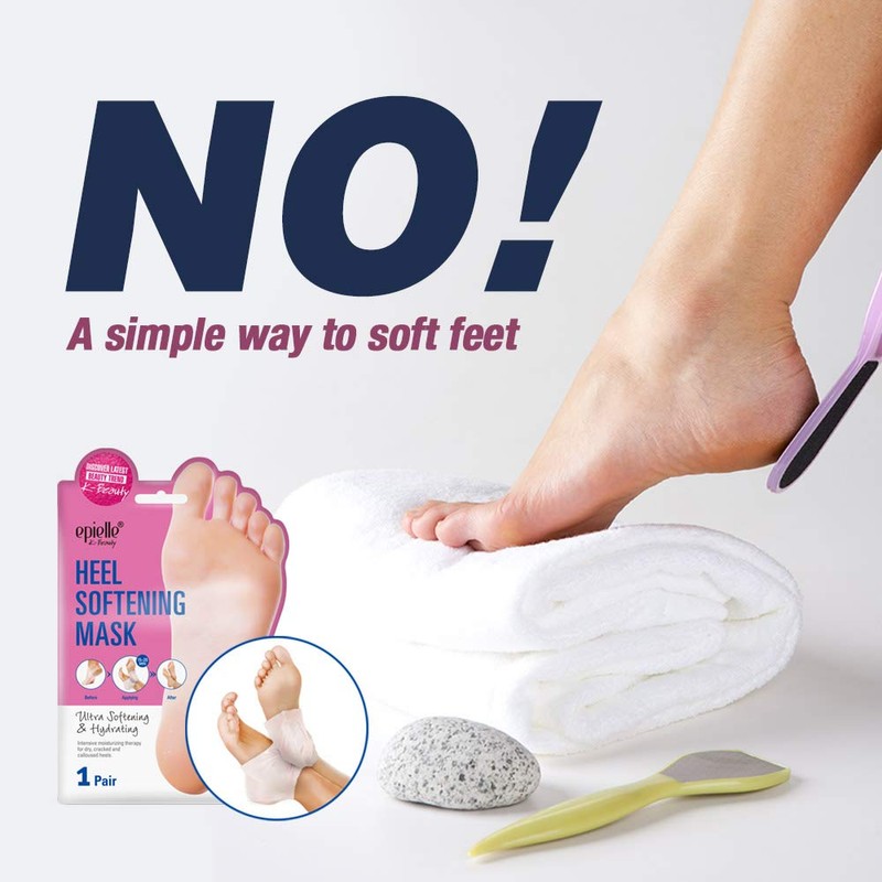 epielle Heel Softening Mask | Intensive Moisturizing Therapy for dry,