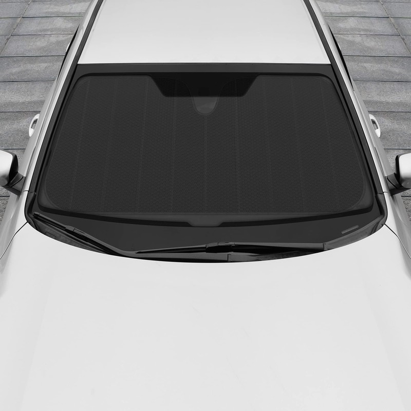 Motor Trend Black Accordion Folding Car Windshield Sun Shade -