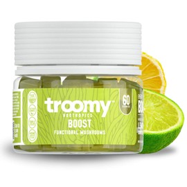 Troomy Boost Cordyceps All Natural Mushroom Gummies - Supports Active Lifestyle & Hyper Focus - Lemon Lime - 60 Count