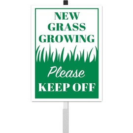 vfsxcmi New Grass Growing Please Keep Off Yard Sign With Stakes 8x12 inches Rustproof Reflective Aluminum Keep Off Grass Lawn Sign Stand for Home Garden Lawn Outdoor