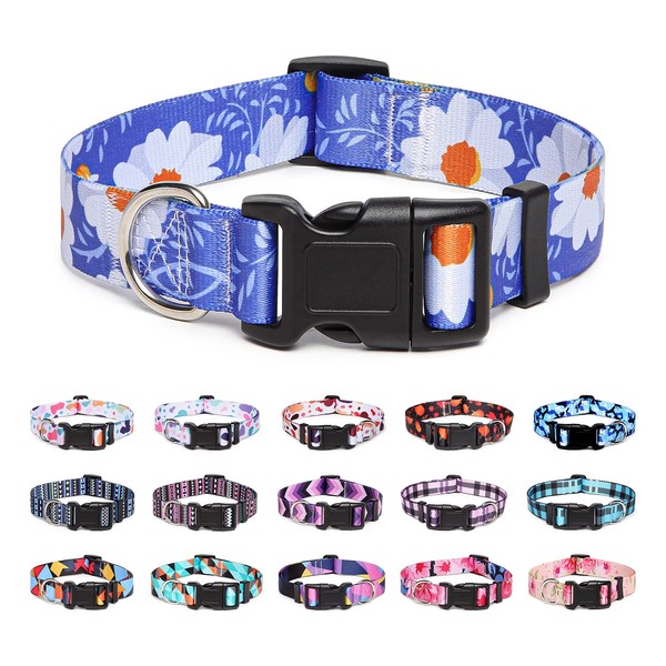 Suredoo Adjustable Dog Collar with Patterns, Ultra Comfy Soft Nylon