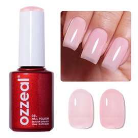 Jelly Gel Polish, Neutral Nude Jelly Nail Gel Polish Translucent Spring Summer Sheer Soak off UV LED for Nail Art DIY Manicure 0.5 Fl Oz