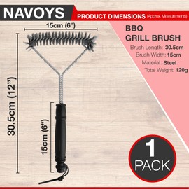 BBQ Grill Brush - Durable Cleaning Tool for Barbecue Grates, Ideal for Maintaining Grills (12" - Triangle Design BBQ Grill Brush)