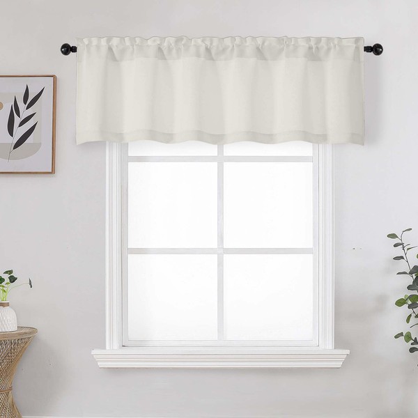 WelvetBLK Natural Valances for Windows 1 Piece, Soft Solid Thermal