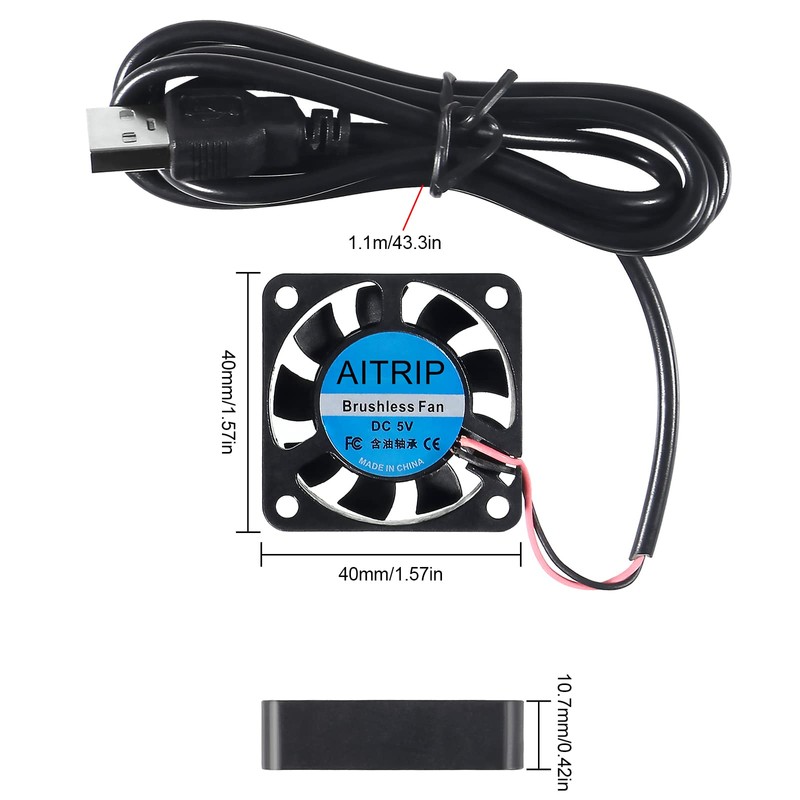 4-Pack 40 mm x 10 mm DC 5 V USB