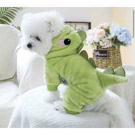 Not Specified Cute dinosaur transforming Dog Jumpsuit Size Medium All Season Knit Thick Warm