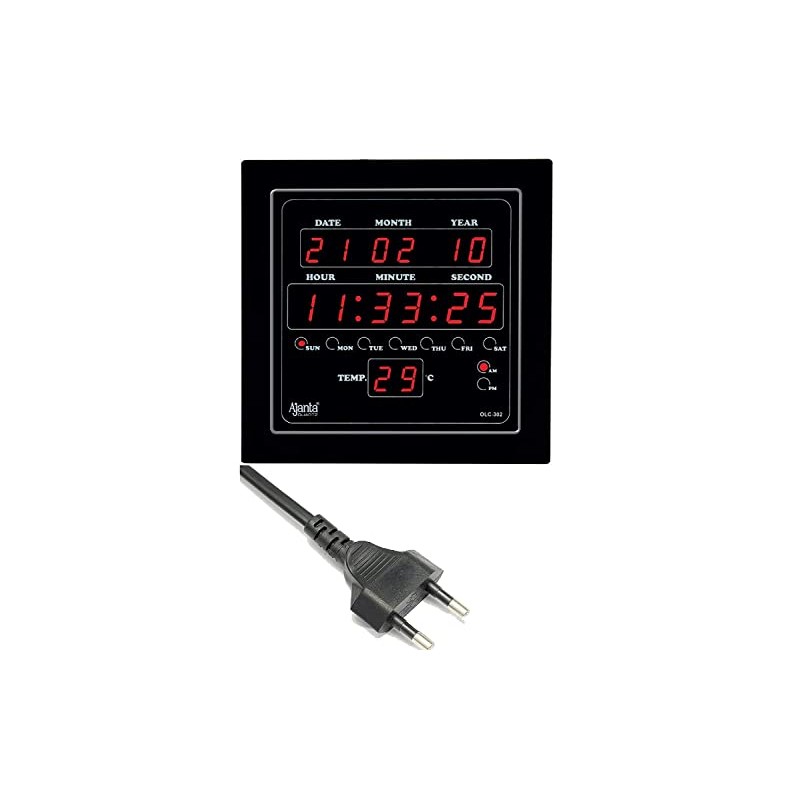 Ajanta Quartz Plastic Digital Clock (28.2 cm X 26.4 cm