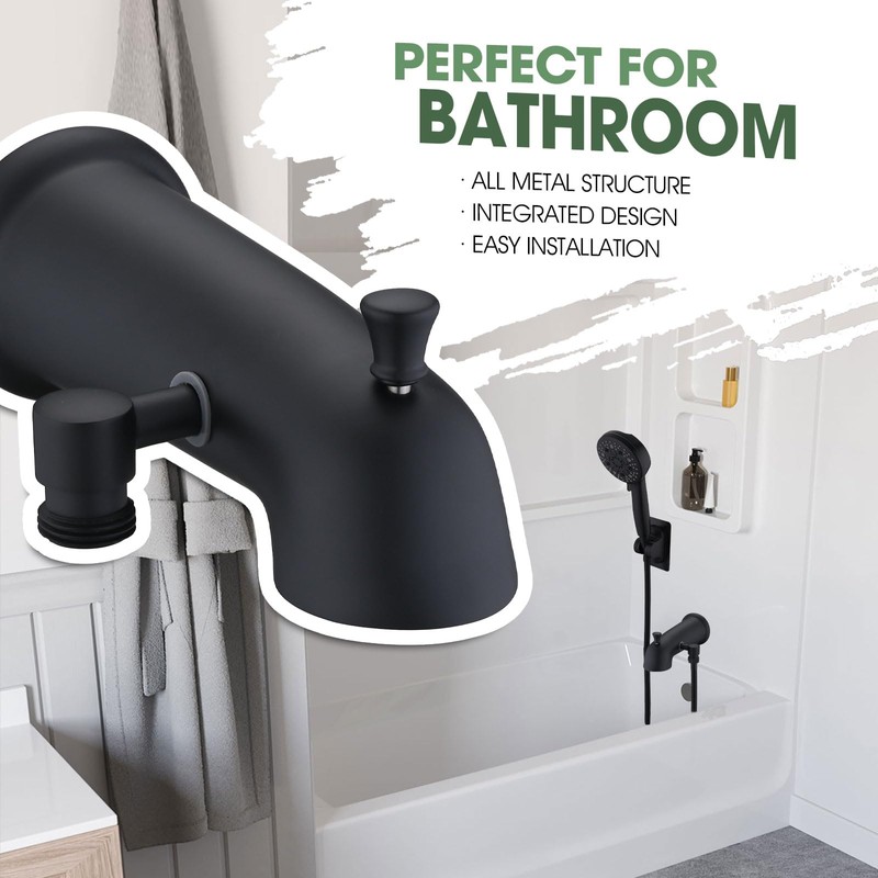 All Metal Tub Spout with Diverter for Hand Held Shower,