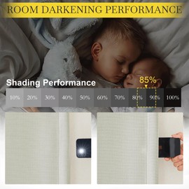 NICETOWN Room Darkening Faux Linen Curtains for Bedroom, Rod Pocket/Back Tab/Hook Belt Linen Burlap Light Blocking Noise Dampening Curtains for Living Room, Natural, W50 x L102, 2 Panels