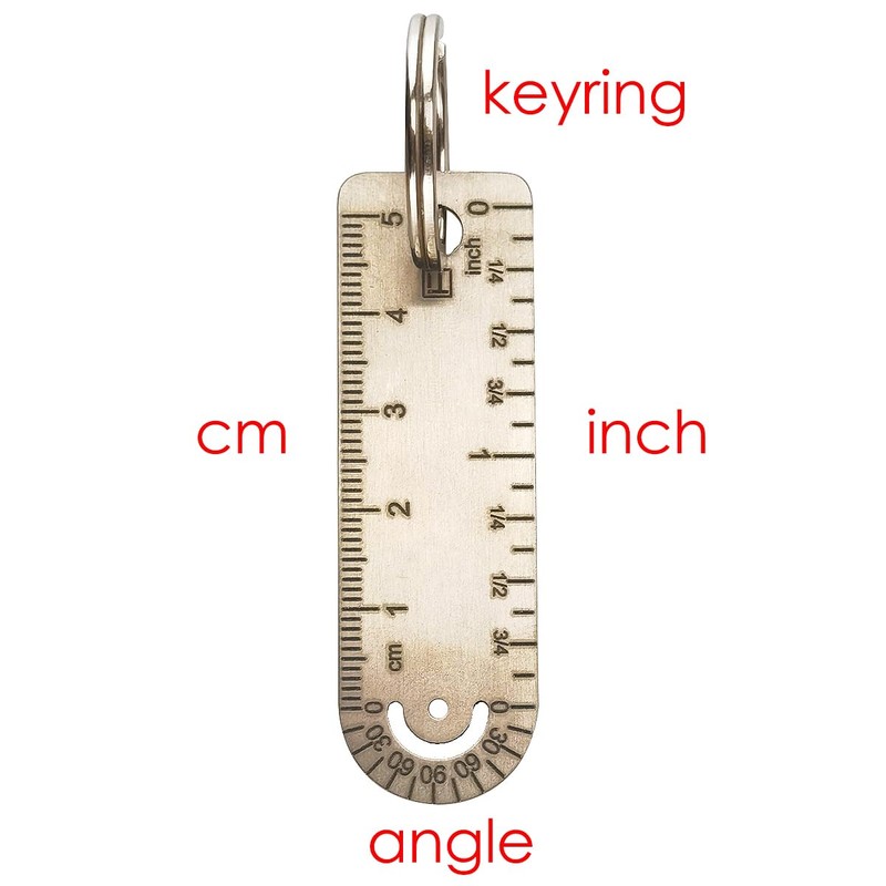 Airgoesin 1 Portable Titanium Ruler, Micro Ruler, Keychain Titanium Key