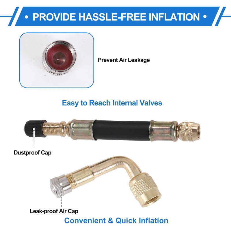 X AUTOHAUX 1 Set 90 Degree Copper Tire Valve Extension