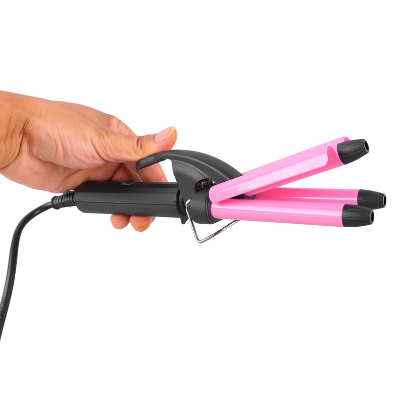Waver Curling Iron Mini Portable 3 Barrel Hair Crimper Wand