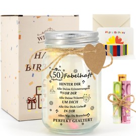 50th Birthday Woman or Man, Gifts for 50th Birthday Women or Men, Decoration 50th Birthday Money Gift, Gift Packaging Gift Set for Mum, Sister, Wife, Aunt