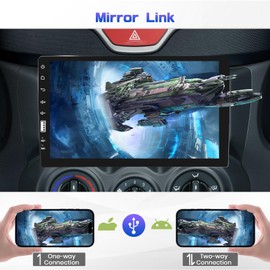 Inefala 9 Inch Single Din Car Stereo with Mirror Link for Android/iOS, IPS Touch Screen Car Stereo Radio Support Bluetooth Handsfree FM Radio EQ USB SWC Backup Camera
