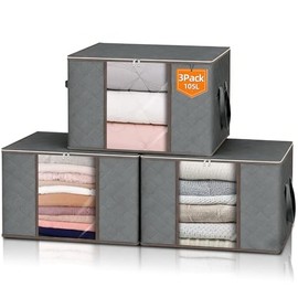 Bolsas de Almacenamiento,105L Gran Capacidad,Bolsa para Guardar Ropa y Edredones, Cajas Organizadoras para Clósets,Almacenamiento Para Ropa De Cama,Pl