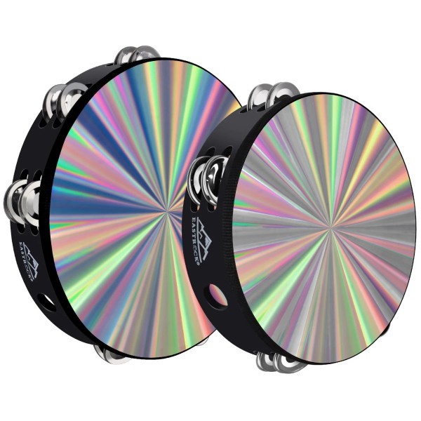 EASTROCK Radiant Tambourine Hand Held Drum 8/10 Inch Double Row