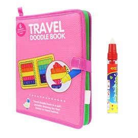NIERBO Tableros Mágicos para Niños, Water Magic Doodle Mat Tablero de Dibujo Portátil Pintura al Agua Desarrolla Juguetes Inteligentes de Dibujo para Niños, Rosa