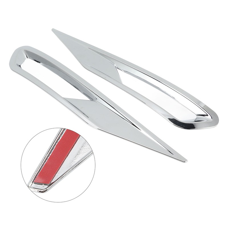 2pcs Front Fog Light Cover Trim Silver Fog Lamp Bezel