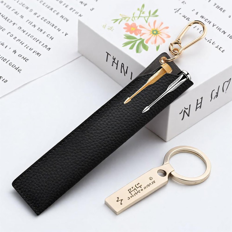 Pen Case, Cowhide Leather, Pen Holder, Pen Holder, Slim, Simple,