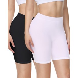 Yeblues Slip Shorts Women Seamless Tummy Control Anti Chafing Panties for Under Dress, High Waist Soft Yoga Bike Shorts