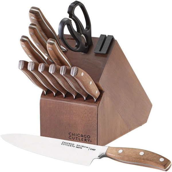 Chicago Cutlery Signature Edge Steel 13-Piece Kitchen Knife Block Set