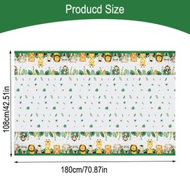 2 Pieces Jungle Animals Tablecloth, Safari Jungle Tablecloth, Children's Birthday Tablecloth, Animals, Forest Animals, Tablecloth, Plastic, Party Accessories, Tablecloth, Rectangular Plastic