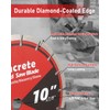 ZORUNNA 10 Inch Diamond Concrete Saw Blade, 1/4" Segment Width