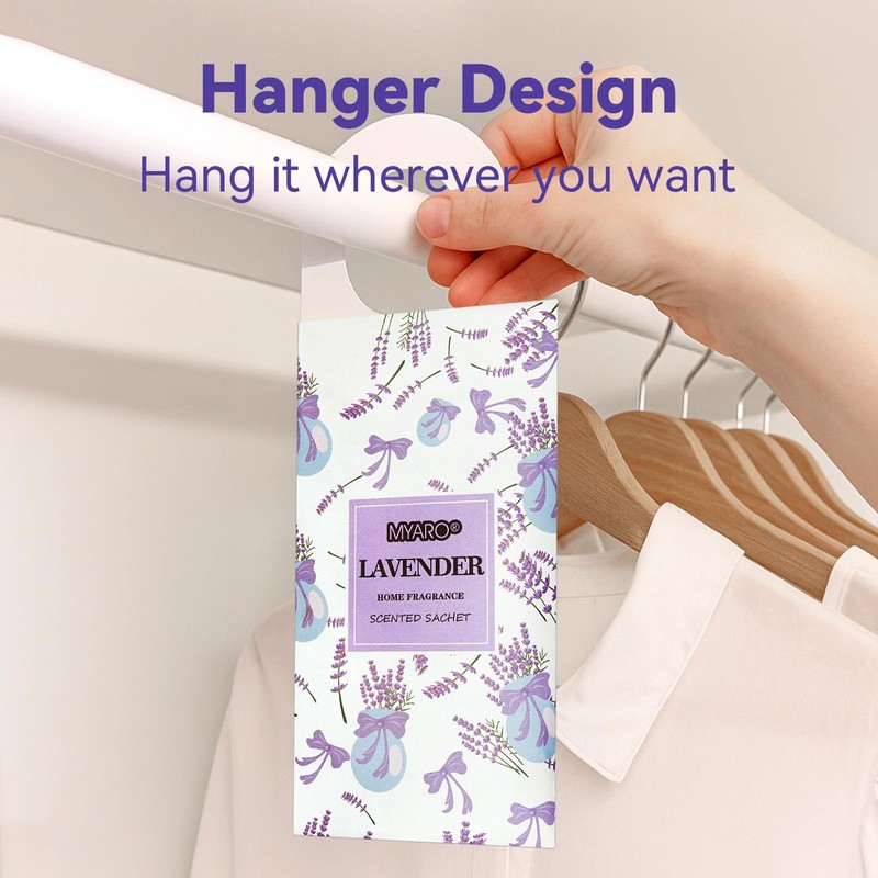 MYARO 12 Packs Lavender Hanging Closet Air Freshener Long Lasting