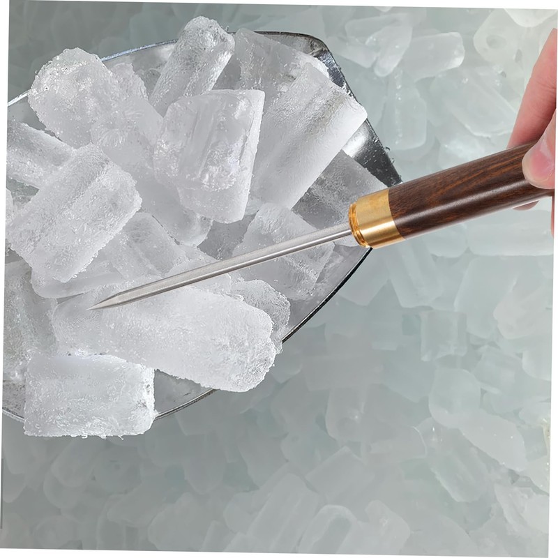 COLLBATH Triple-Head Ice Chisel Ice Ice Sculpting Tool with Wooden