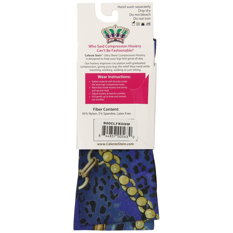 Celeste Stein Therapeutic Compression Socks, Blue Wild Link, 8-15 mmHg,
