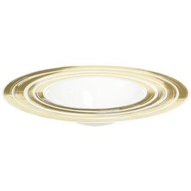 Blue Sky Hemisphere Wide Disposable White Bowls With Gold Rim (10 Count) - 12oz Premium Quality, Eco-Friendly, Perfect for Parties & Events