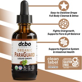 ParaGuard Cleanse Liquid Organic Detox - Organic Intestinal Guard Formula Supplement for Humans with Black Walnut Wormwood Clove & Oregano Tincture - Natural Herbal Intestine Body Gut Cleanser 2 oz