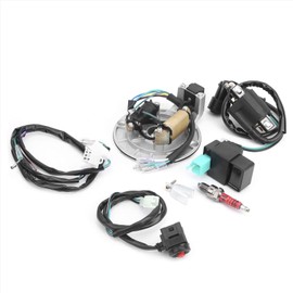 AOWINHIT Ignition Coil Stator CDI Wiring Harness Spark Plug Kit Fit XRCRF 50cc‑125cc Dirt/Pit Bike Kick Start Only Black,Ignition Wire