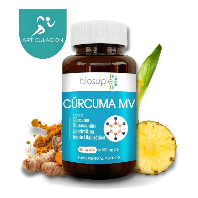 Cúrcuma + Glucosamina Biosuple Salud Articular 90caps 500mg