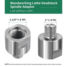 Lathe Spindle Adapter,Lathe Headstock Spindle Adapter,Converts 1-1/4" x 8TPI to 1" x 8TPI for Woodworking Lathe