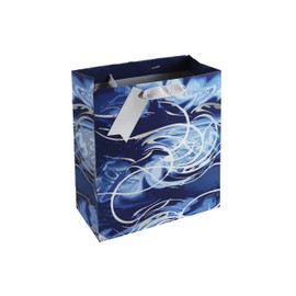 Eurowrap Blue Marble Birthday Occasions Fathers Day Gift Bag with Silver Tag (Medium Bag Blue)