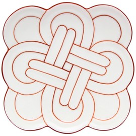 24to3 Nishitomi Ceramics Arita Ware Plate Taseikyo Kiln Auspicious Knot Individual Plates Side Plates Diameter Approximately 5.1 inches (13 cm) Red Welcoming Spring New Year's Tableware Made in Japan